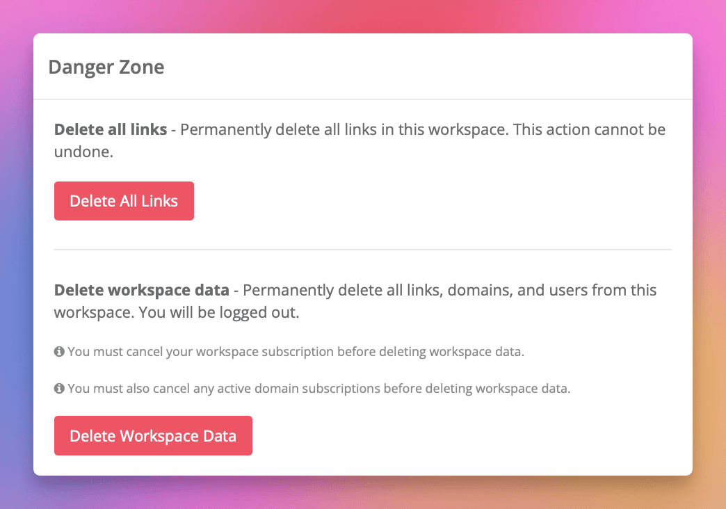 Navigate to Workspace Settings