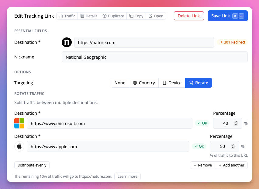 Enter the second destination here.