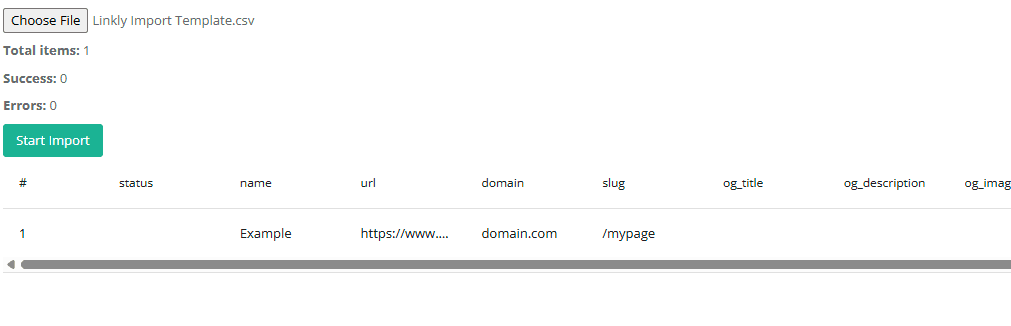 In Linkly, go to **Integrations → Bulk Import**.