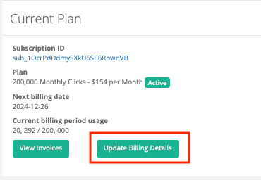 Click **Update Billing Details**