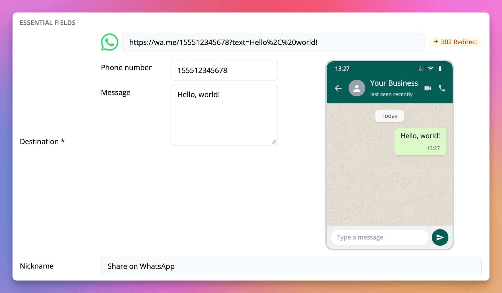 WhatsApp Link Generator