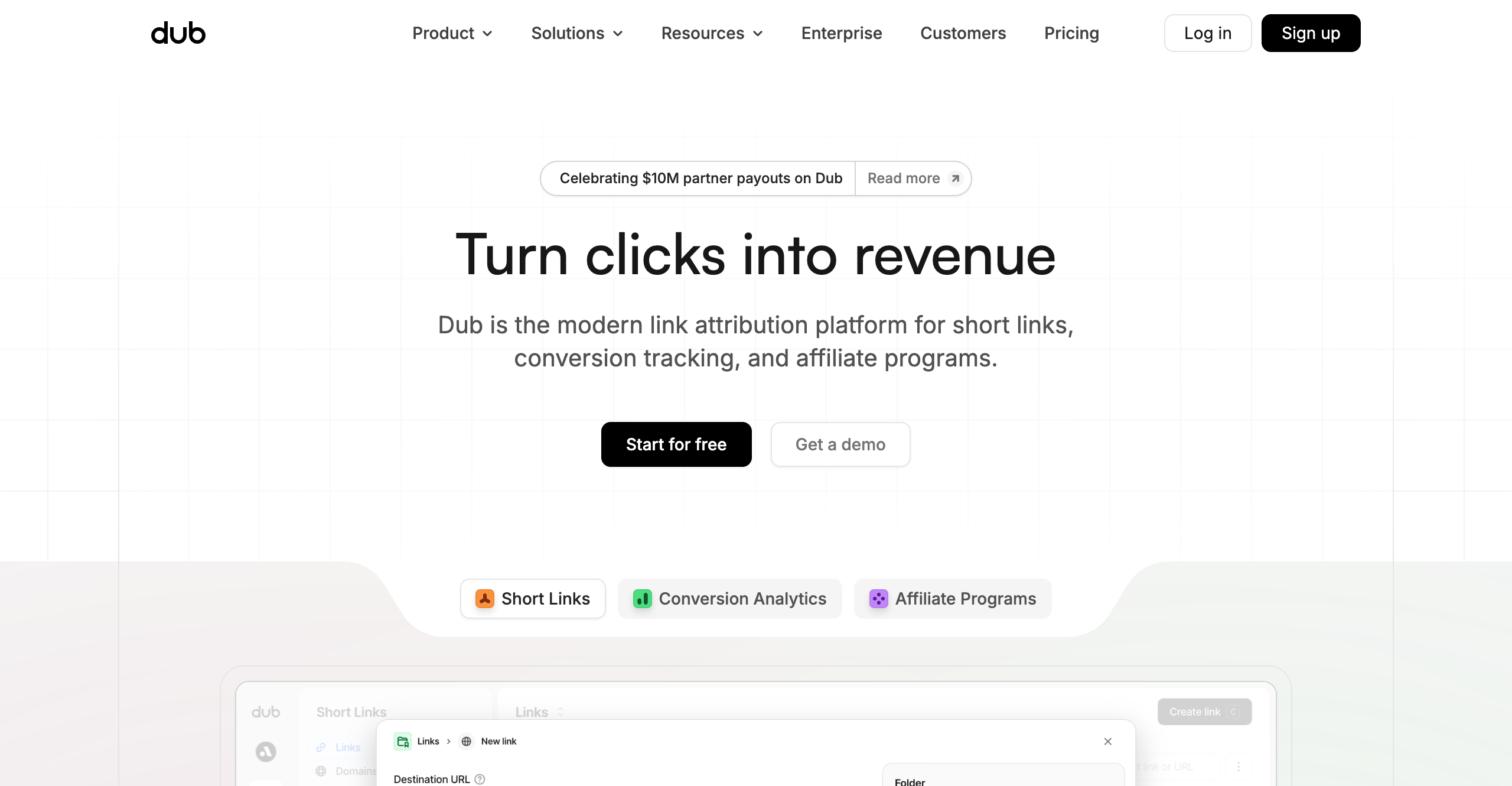 Dub.co homepage screenshot